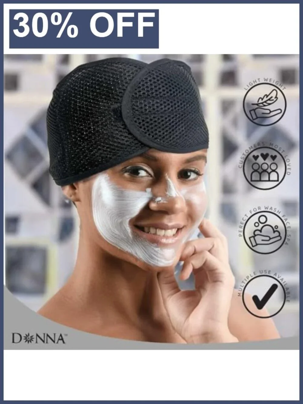Deluxe Foam Mesh Hair Wrap, Adjustable Head Wrap, Breathable